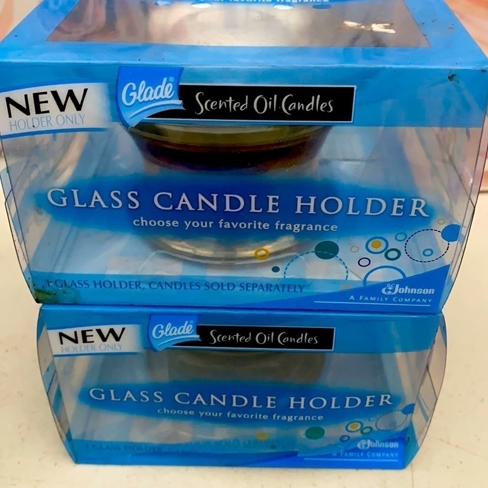 3/$20.  Glade Glass Candle Holder Bundle for Scented Oil